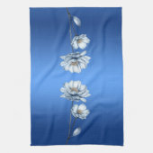 Blue Watercolor Flowers Kitchen Towels Theedoek (Verticaal)