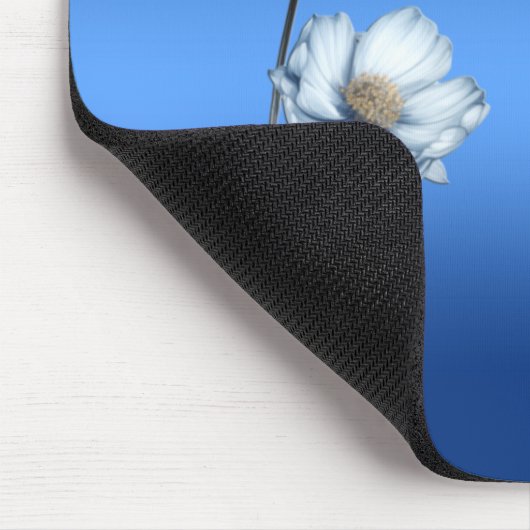 Blue Watercolor Flowers Mousepad Muismat (Hoek)