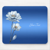 Blue Watercolor Flowers Mousepad Muismat (Voorkant)