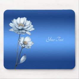 Blue Watercolor Flowers Mousepad Muismat