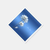 Blue Watercolor Flowers Napkins Servet (Hoek)