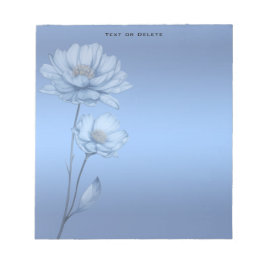 Blue Watercolor Flowers Notepad Notitieblok