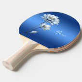 Blue Watercolor Flowers Ping Pong Paddle Tafeltennisbatje (Voorkant Gekanteld)