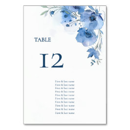 Blue Watercolor Flowers Seating Chart Kaart