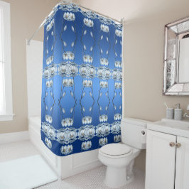 Blue Watercolor Flowers Shower Curtain Douchegordijn