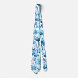 Blue watercolor flowers stropdas