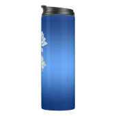 Blue Watercolor Flowers Thermal Tumbler Thermosbeker (Geroteerd rechts)