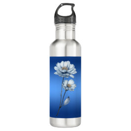 Blue Watercolor Flowers Water Bottle Waterfles
