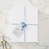 Blue Watercolor Flowers Wedding Thank You Cadeaulabel (Met Touw)