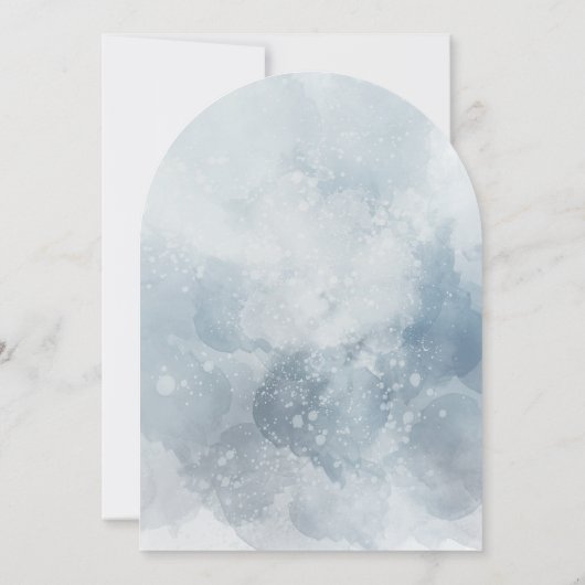 blue watercolor foliage First Holy Communion Kaart (Achterkant)