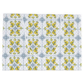 Blue Watercolor French Country Lemon Groot Cadeauzakje (Achterkant)