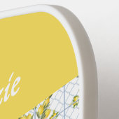 Blue Watercolor French Country Lemon Name Monogram Pickleball Paddle (Links Detail)