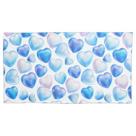 Blue Watercolor Heart King Pillowcases – Set of 2 Kussensloop