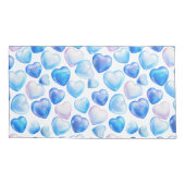 Blue Watercolor Heart King Pillowcases – Set of 2 Kussensloop (Achterkant-Links)