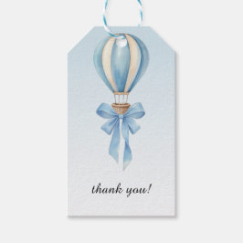 Blue Watercolor Hot Air Balloon Boy Baby Shower Cadeaulabel