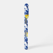 Blue Watercolor Lemon Pattern iPhone Hoesje (Rechterkant)