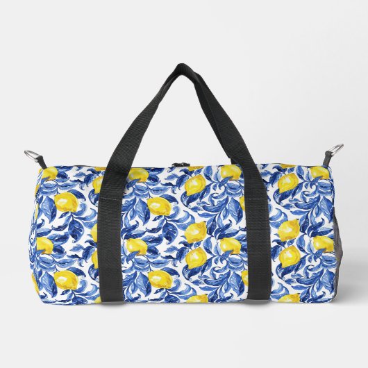 Blue Watercolor Lemon Pattern  Plunjezak (Voorkant)