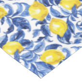 Blue Watercolor Lemon Pattern  Tafelkleed (Gekanteld)