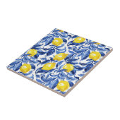 Blue Watercolor Lemon Pattern  Tegeltje (Zijkant)