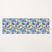 Blue Watercolor Lemon Pattern  Yogamat (Voorkant (horizontaal))