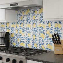 Blue Watercolor Lemon