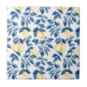 Blue Watercolor Lemon Tegeltje (Voorkant)