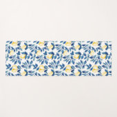 Blue Watercolor Lemon Yogamat (Voorkant (horizontaal))
