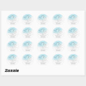 Blue Watercolor Made with Love Script Ingredient Ronde Sticker (Vel)