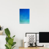 Blue Watercolor Ombre Poster (Thuiskantoor)