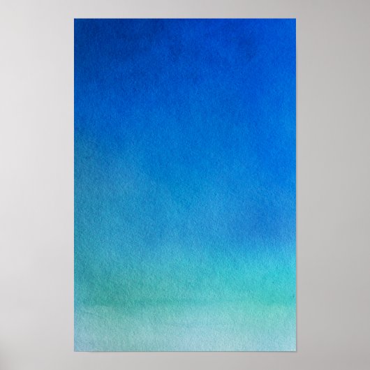 Blue Watercolor Ombre Poster (Voorkant)