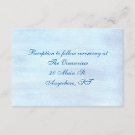 "Blue Watercolor" Ontvangstkaarten Informatiekaartje