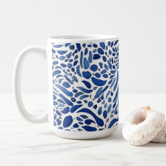 Blue Watercolor Paints Koffiemok (Met donut)