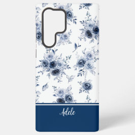 Blue Watercolor Roses MagSafe Tough Samsung Galaxy Hoesje