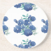   Blue Watercolor Round Coaster Zandsteen Onderzetter (Voorkant)