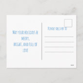 Blue watercolor snowflake, Christmas  Feestdagenkaart (Achterkant)