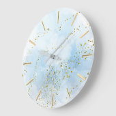 Blue watercolor splash | nep-glitter design grote klok (Hoek)