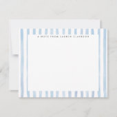 Blue Watercolor Striped Stationery Note Card Kaart (Voorkant)