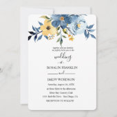 blue watercolor wedding Invitation Kaart (Voorkant)