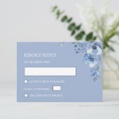 Blue Watercolor Wedding RSVP Kaartje (Staand voorkant)