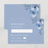 Blue Watercolor Wedding RSVP Kaartje (Voorkant / Achterkant)