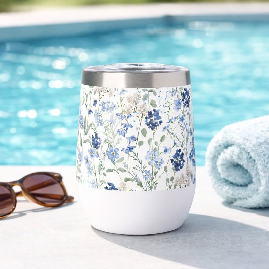 Blue Watercolor Wildflower