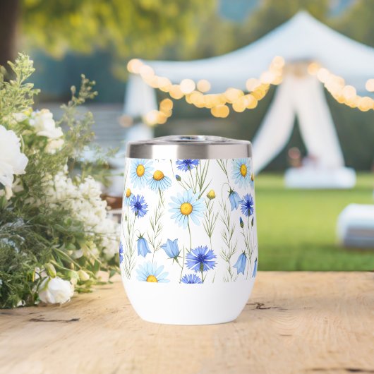 Blue Watercolor Wildflower (Bruiloft (Gedraaid) )