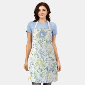 Blue Watercolor Wildflower Custom Initial Schort (Gedragen)