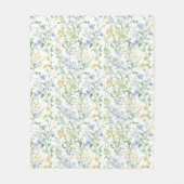 Blue Watercolor Wildflower Fleece Deken (Voorkant)