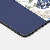 Blue Watercolor Wildflower Monogram Name Bureaumat (Hoek)