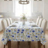 Blue Watercolor Wildflower Tafelkleed