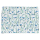 Blue watercolor wildflowers groot cadeauzakje (Voorkant)
