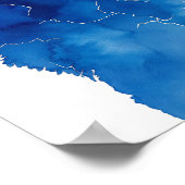 Blue watercolor wolf howling poster (Hoek)