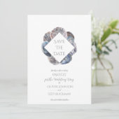 Blue Watercolour Sea Shell Save the Date Flat Card Kaart (Staand voorkant)
