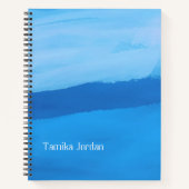 Blue watercolour tranquility notitieboek (Voorkant)